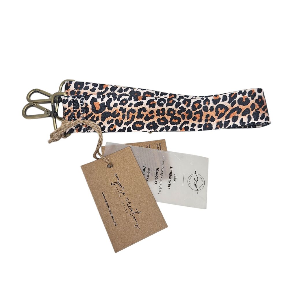 Ampere Creations Guitar Purse Strap Vegan Leather Exotic Animals 2 Leopard Print